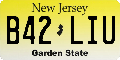 NJ license plate B42LIU