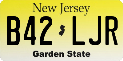 NJ license plate B42LJR