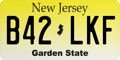 NJ license plate B42LKF