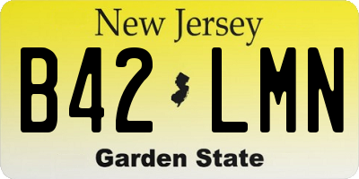 NJ license plate B42LMN