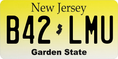 NJ license plate B42LMU
