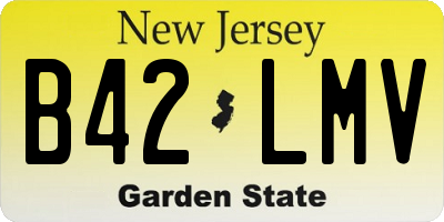 NJ license plate B42LMV