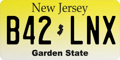 NJ license plate B42LNX
