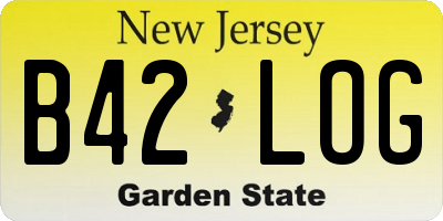 NJ license plate B42LOG