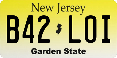 NJ license plate B42LOI