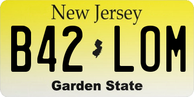 NJ license plate B42LOM