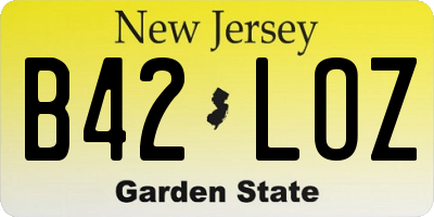 NJ license plate B42LOZ