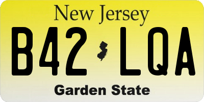 NJ license plate B42LQA