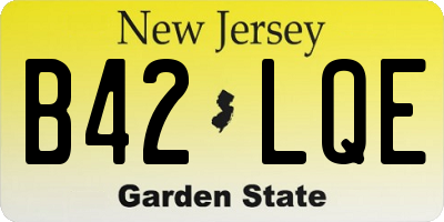 NJ license plate B42LQE