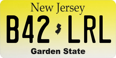 NJ license plate B42LRL