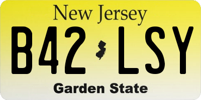 NJ license plate B42LSY