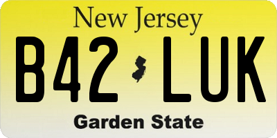 NJ license plate B42LUK