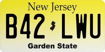 NJ license plate B42LWU