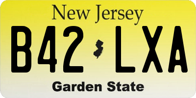 NJ license plate B42LXA