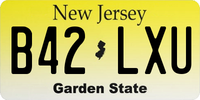 NJ license plate B42LXU