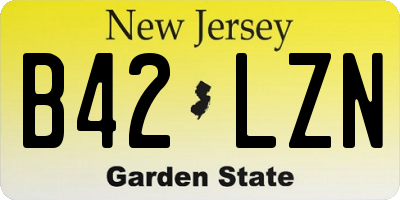 NJ license plate B42LZN