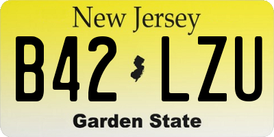 NJ license plate B42LZU
