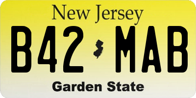 NJ license plate B42MAB