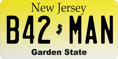 NJ license plate B42MAN