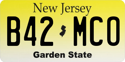 NJ license plate B42MCO