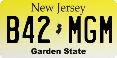 NJ license plate B42MGM