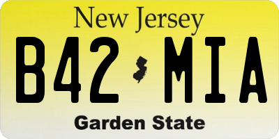 NJ license plate B42MIA