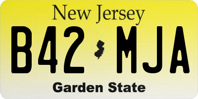 NJ license plate B42MJA