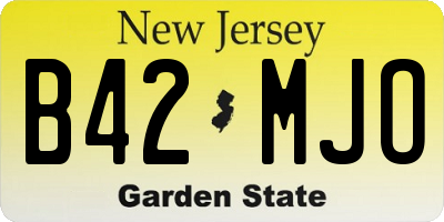 NJ license plate B42MJO