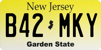 NJ license plate B42MKY