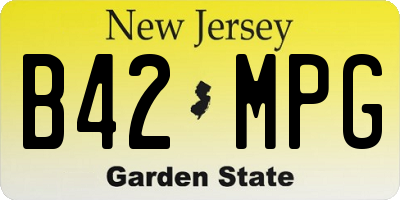 NJ license plate B42MPG