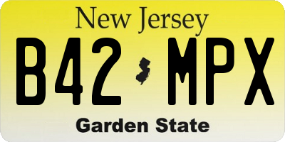 NJ license plate B42MPX
