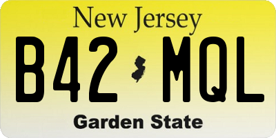 NJ license plate B42MQL