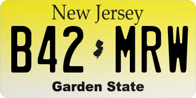NJ license plate B42MRW