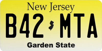 NJ license plate B42MTA