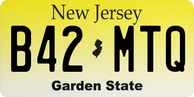 NJ license plate B42MTQ