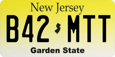 NJ license plate B42MTT