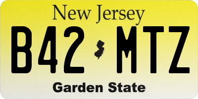 NJ license plate B42MTZ