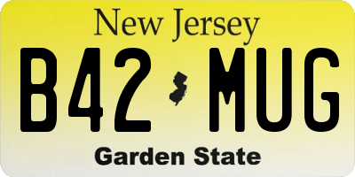 NJ license plate B42MUG