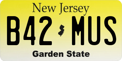 NJ license plate B42MUS