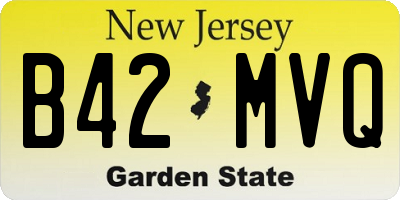 NJ license plate B42MVQ