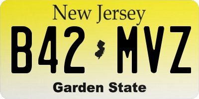 NJ license plate B42MVZ