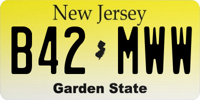 NJ license plate B42MWW