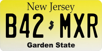 NJ license plate B42MXR