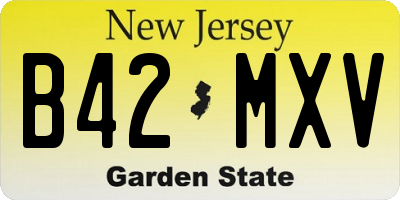 NJ license plate B42MXV