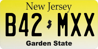 NJ license plate B42MXX