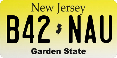 NJ license plate B42NAU