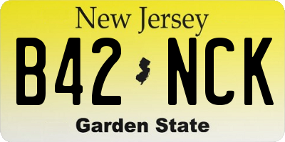 NJ license plate B42NCK