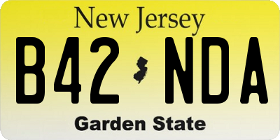 NJ license plate B42NDA