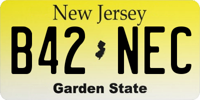 NJ license plate B42NEC
