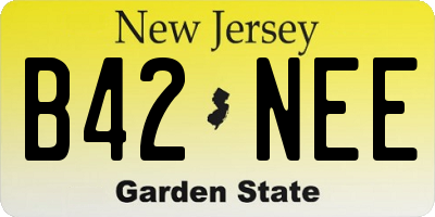 NJ license plate B42NEE